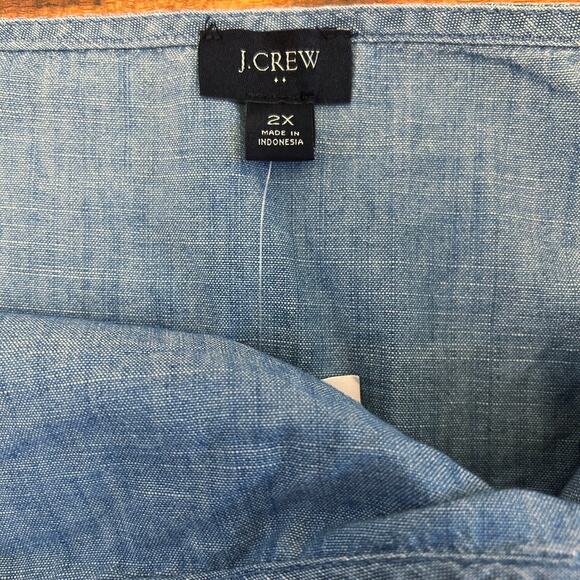 NWT J.Crew Chambray Squareneck Tank Top Size 2X - Picture 7 of 9
